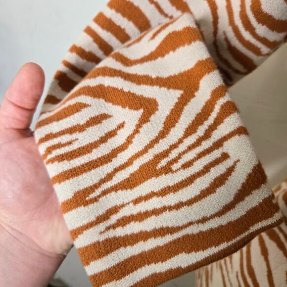 LOFT OUTLET Zebra Print Long Cardigan Orange & White Size SP - Picture 11 of 15